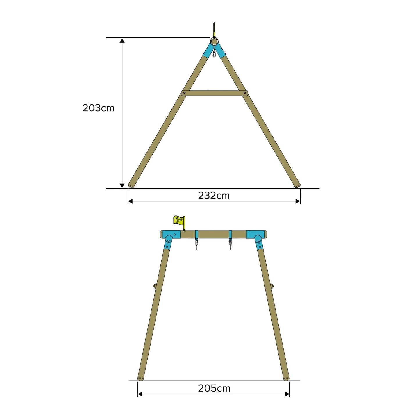 TP Sherwood Single Wooden Swing Frame - PEFC certified