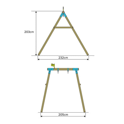 TP Sherwood Single Wooden Swing Frame - PEFC certified