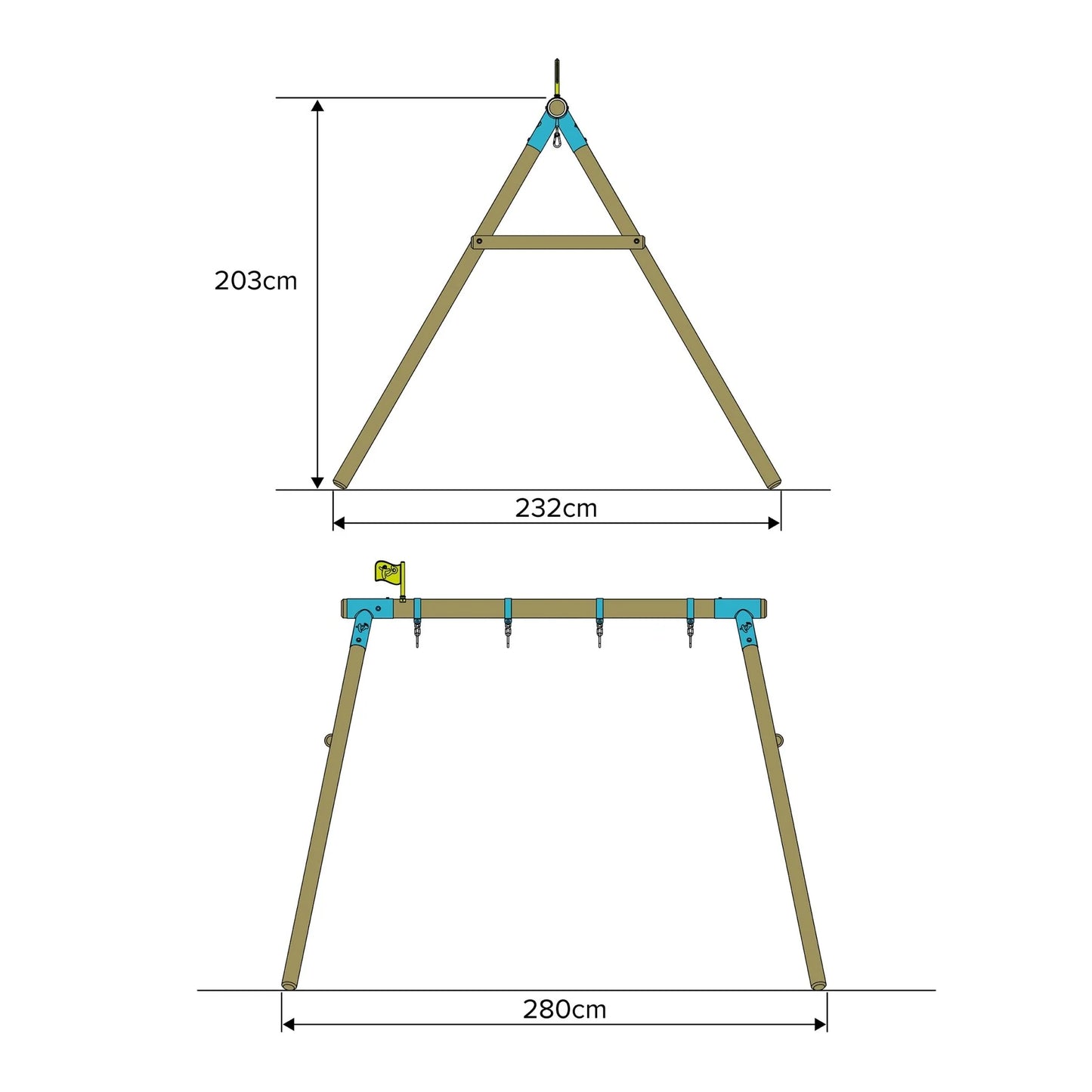 TP Sherwood Double Wooden Swing Frame
