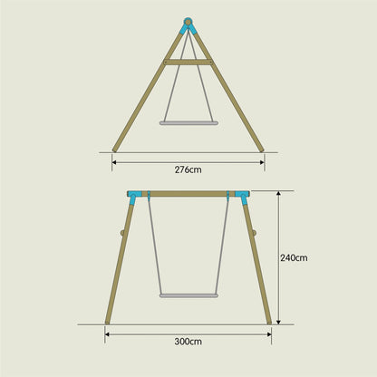 TP Knightswood Double Wooden Swing Set With Giant Nest Swing