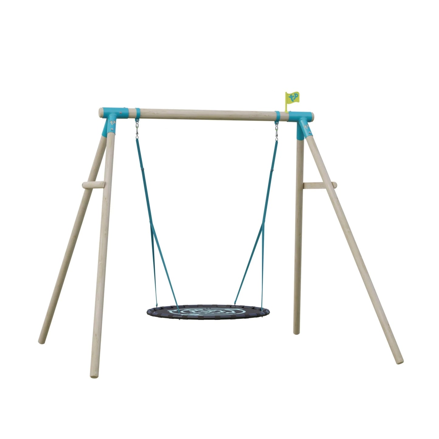 TP Knightswood Double Wooden Swing Set With Giant Nest Swing
