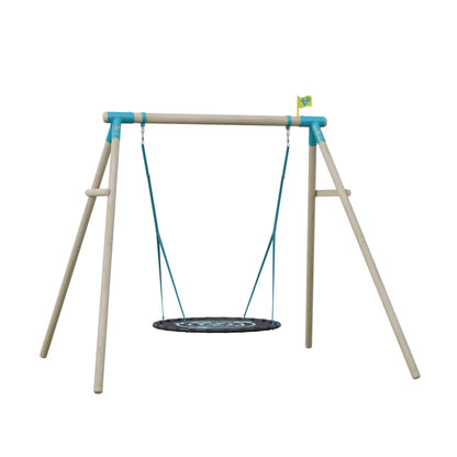 TP Knightswood Double Wooden Swing Set With Giant Nest Swing