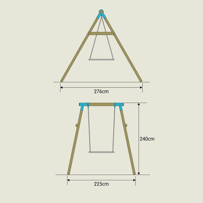 TP Knightswood Single Wooden Swing Set With Nest Swing - FSC® certified