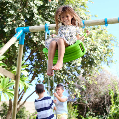 TP Knightswood Triple Wooden Swing Set With Glide Ride