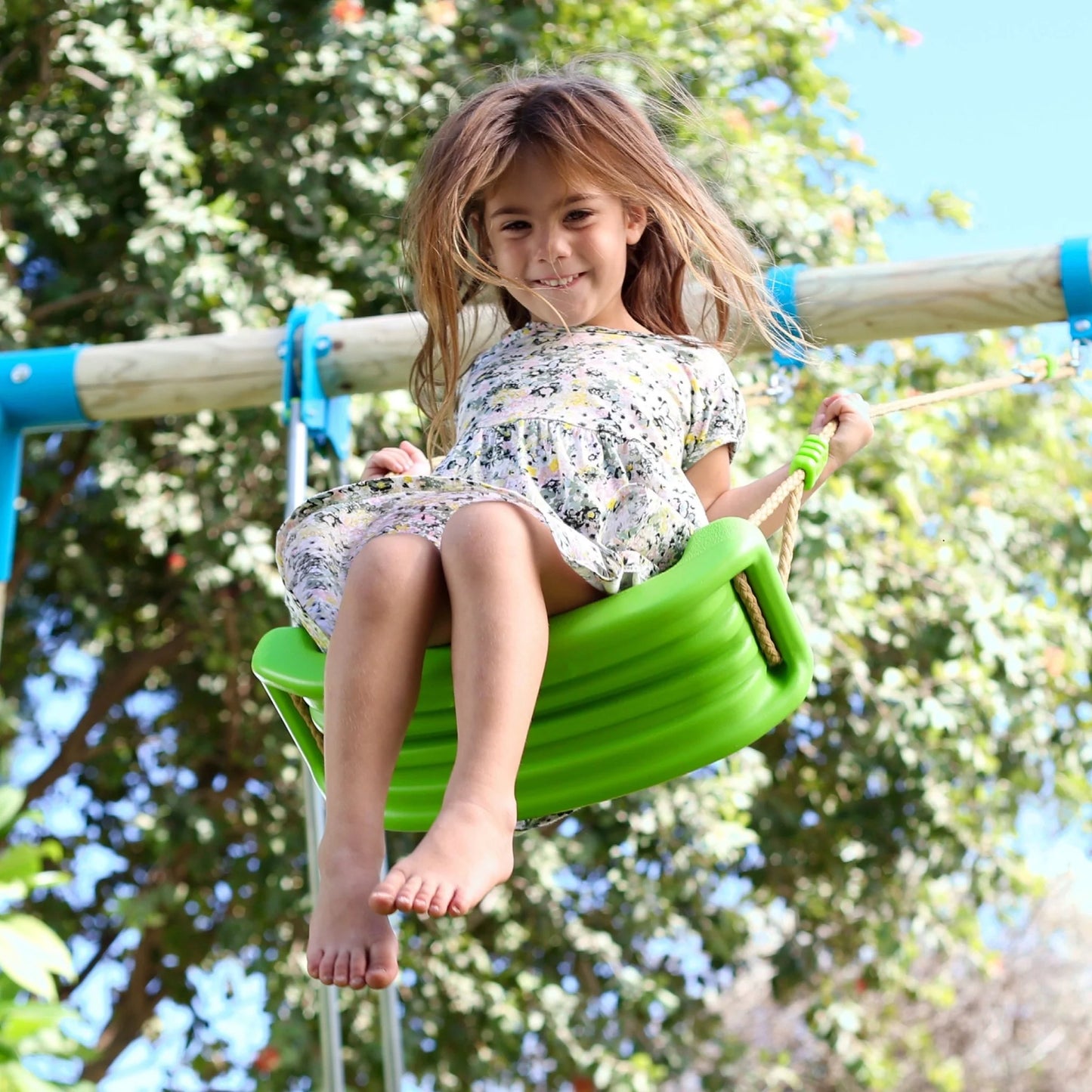 TP Knightswood Triple Wooden Swing & Slide Set With Glide Ride & Button Seat