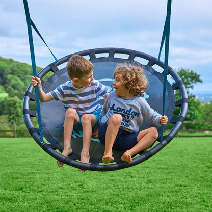 TP Knightswood Double & Deck Wooden Swing Set With Giant Nest Swing