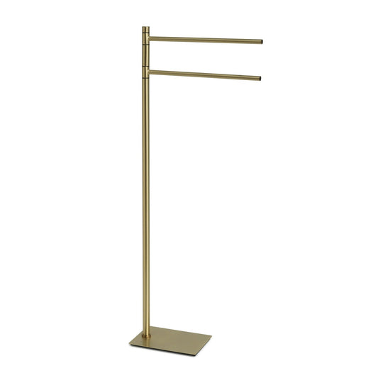 Origins Living Gedy Trilly Towel Stand With 2 Swivel Arms Brushed Brass