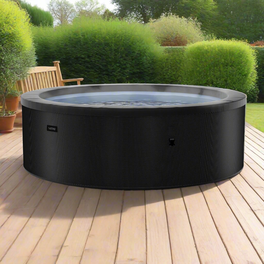 Wave Tahoe 6 Person Eco Foam Hot Tub Spa - Charcoal Black