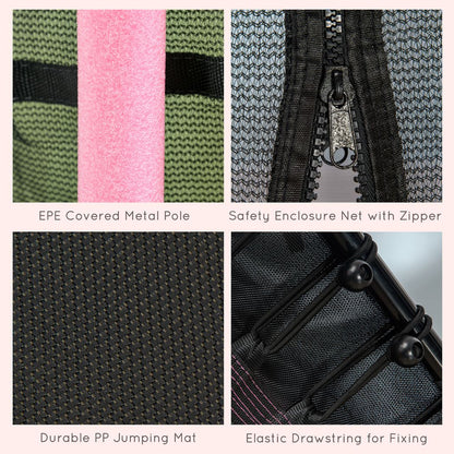 HOMCOM 5.4FT Kids Trampoline with Enclosure Indoor Outdoor