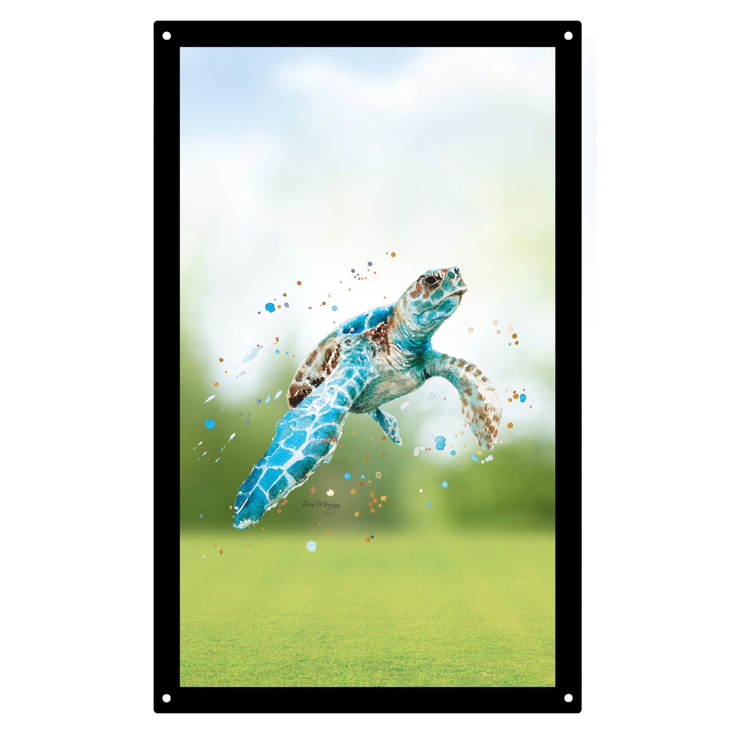 SunCatcher Garden Mirror Nosy Turtle – Rectangular Illustrations by Bree Merryn - Hot Tub Shop
