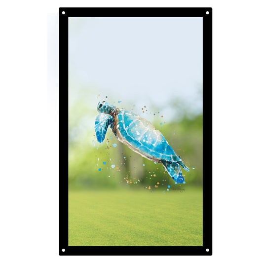 SunCatcher Garden Mirror Swimming Turtle – Rectangular Illustrations by Bree Merryn - Hot Tub Shop