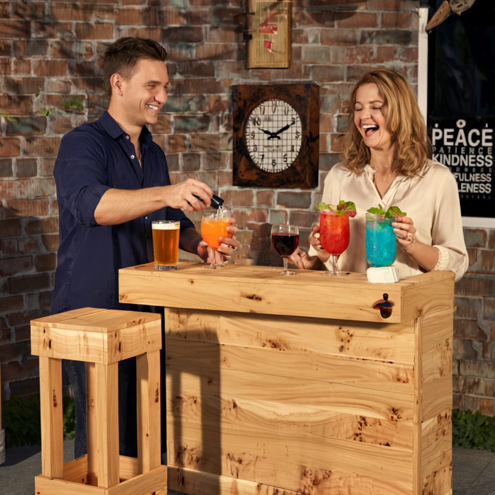 Rustic Wooden Pallet Bar - 100cm - Hot Tub Shop