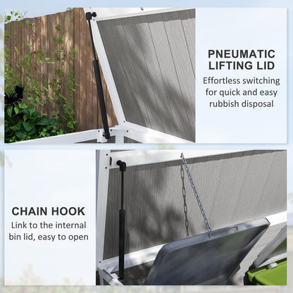 Outsunny 4.7 x 2.5FT Lockable Garden Shed, Double Bin Storage Shed