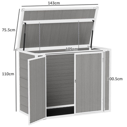 Outsunny 4.7 x 2.5FT Lockable Garden Shed, Double Bin Storage Shed