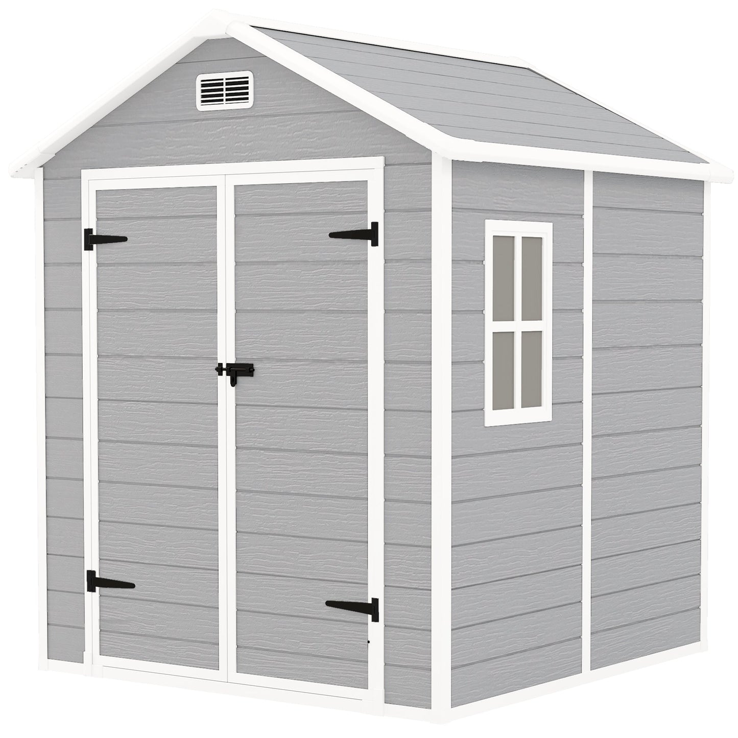 Outsunny 6 x 5ft Resin Garden Shed with Floor and Window