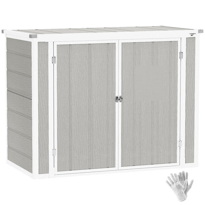 Outsunny 4.7 x 2.5FT Lockable Garden Shed, Double Bin Storage Shed