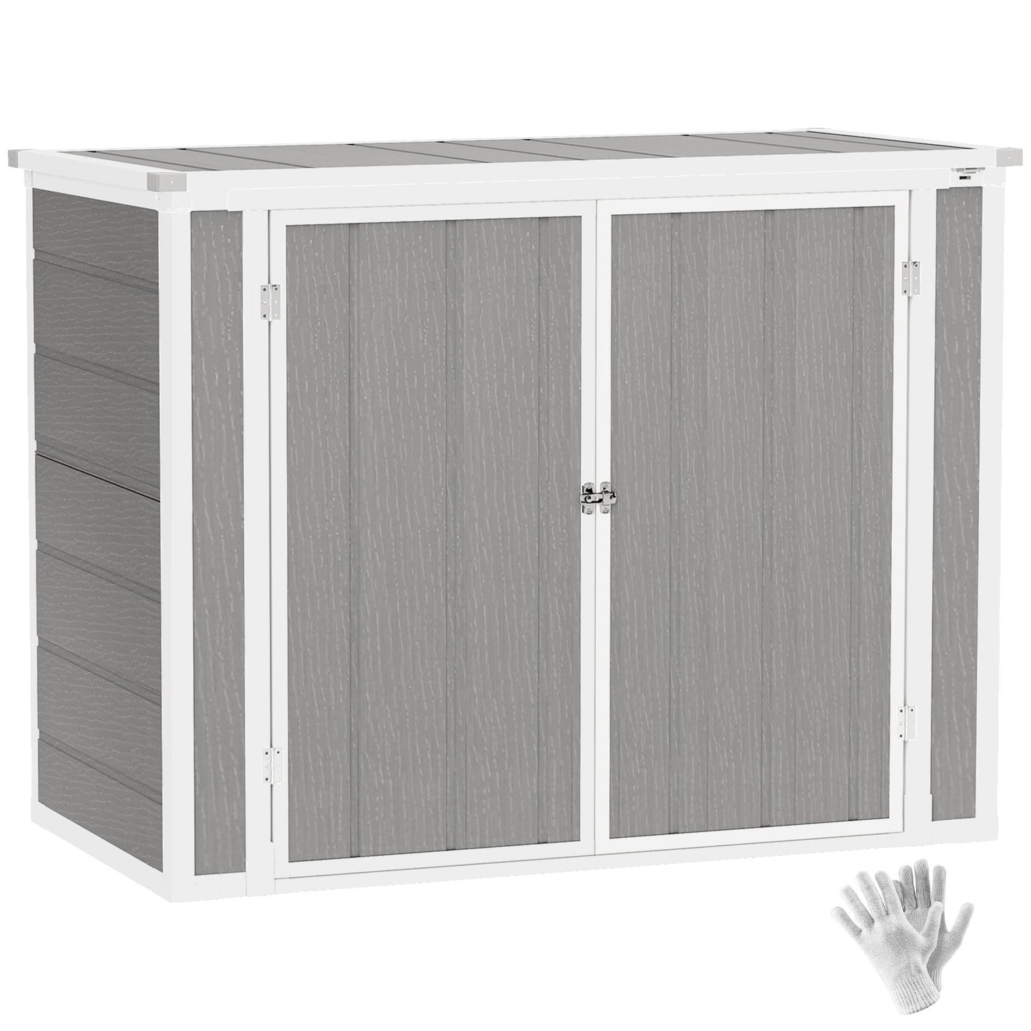 Outsunny 4.7 x 2.5FT Lockable Garden Shed, Double Bin Storage Shed