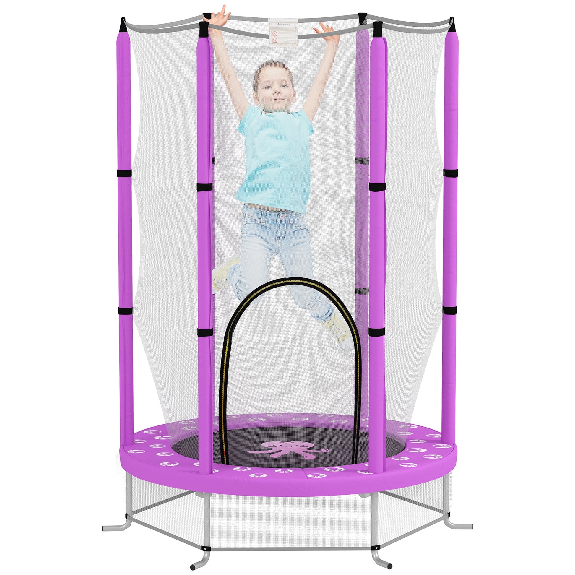 AIYAPLAY 4.6FT Kids Trampoline with Safety Enclosure Net - Hot Tub Shop