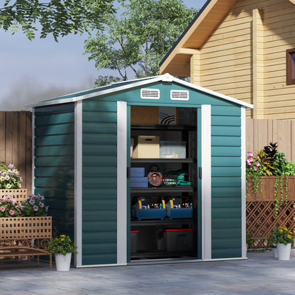 Outsunny 7 x 4ft Upgraded Metal Shed with Lock, Easy to Assemble
