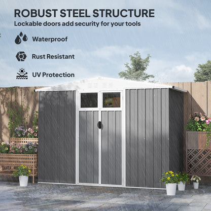 Outsunny 8 x 4 ft Garden Storage Shed, Outdoor Metal Shed - Hot Tub Shop