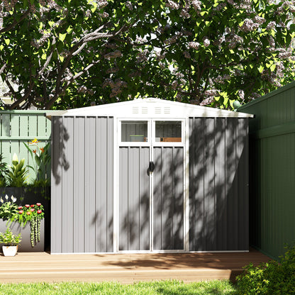 Outsunny 8 x 4 ft Garden Storage Shed, Outdoor Metal Shed - Hot Tub Shop
