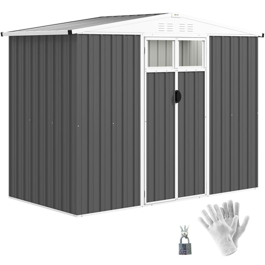 Outsunny 8 x 4 ft Garden Storage Shed, Outdoor Metal Shed - Hot Tub Shop