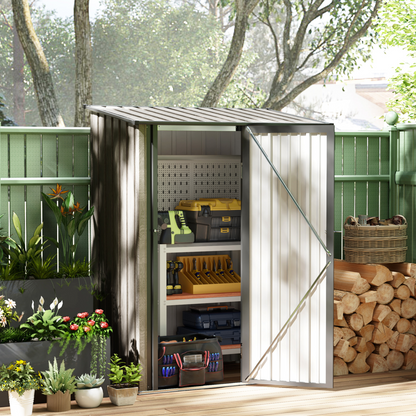 Outsunny Outdoor Storage Shed Steel Garden Shed w/ Lockable Door