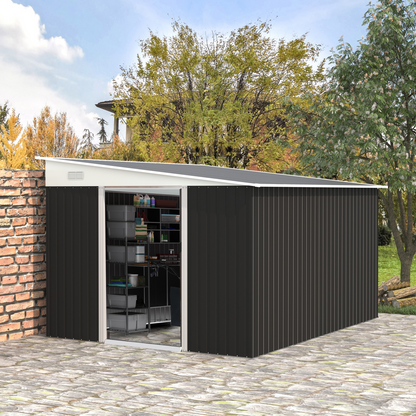 Outsunny Steel Garden Storage Shed w/ Sliding Doors