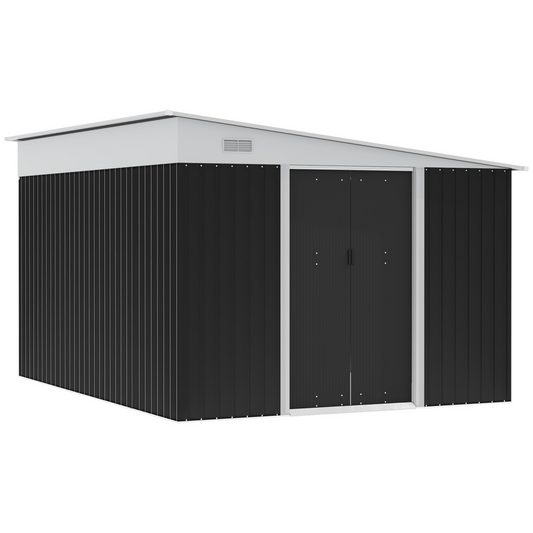 Outsunny Steel Garden Storage Shed w/ Sliding Doors
