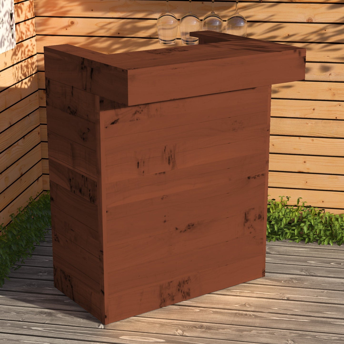 Rustic Wooden Pallet Bar - 80cm - Hot Tub Shop