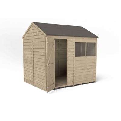 4LIFE Overlap Pressure Treated Reverse Apex Shed - All Sizes - Hot Tub Shop