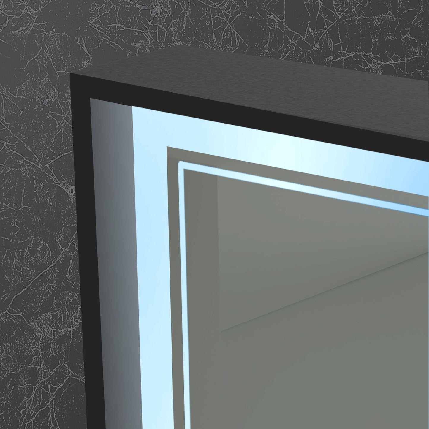 Origins Living Astoria Led Illuminated Mirror 75 75x90cm Matt Black