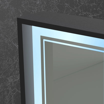 Origins Living Astoria Led Illuminated Mirror 75 75x90cm Matt Black