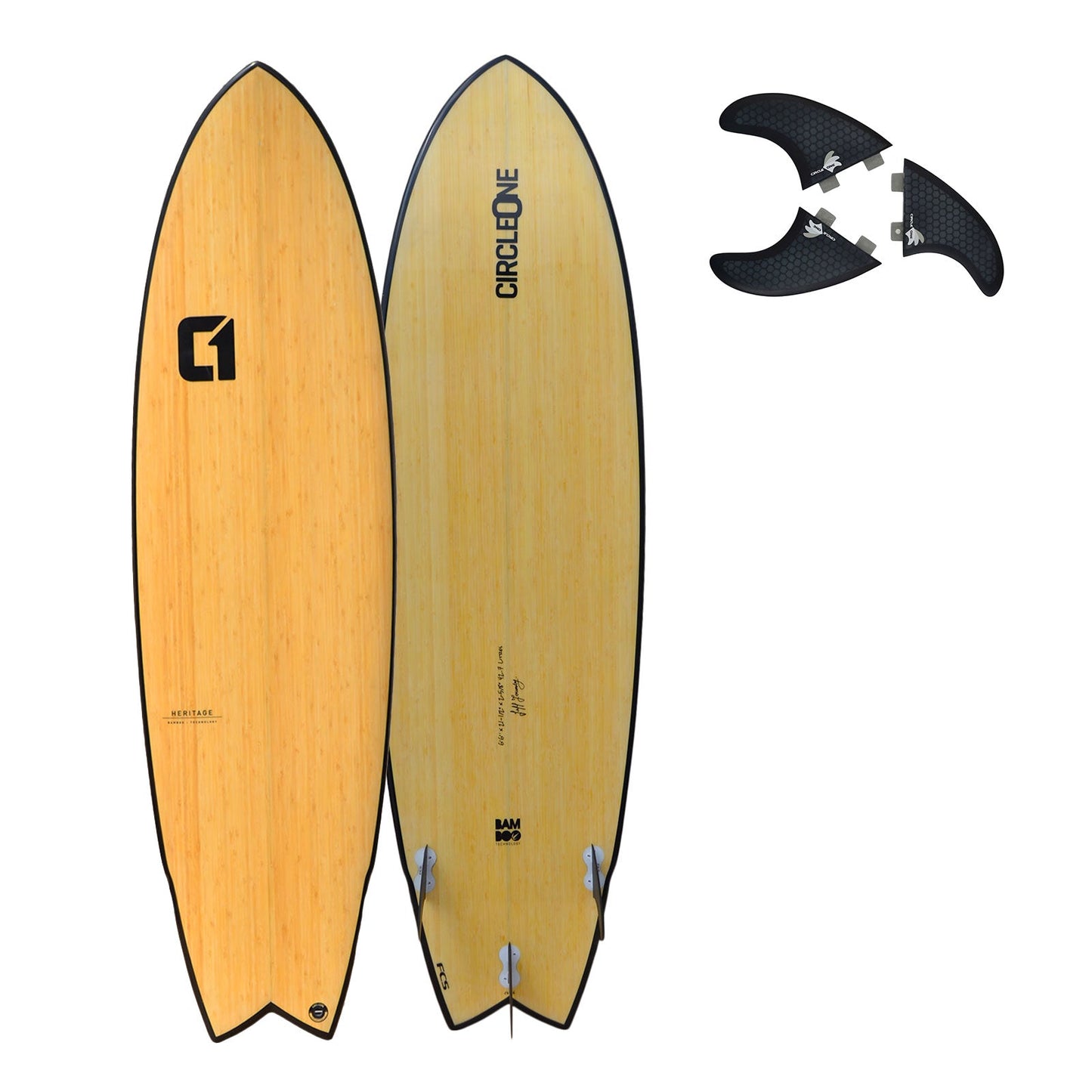 6ft 6 Bamboo Wing Swallow Tail Shortboard Surfboard - Hot Tub Shop