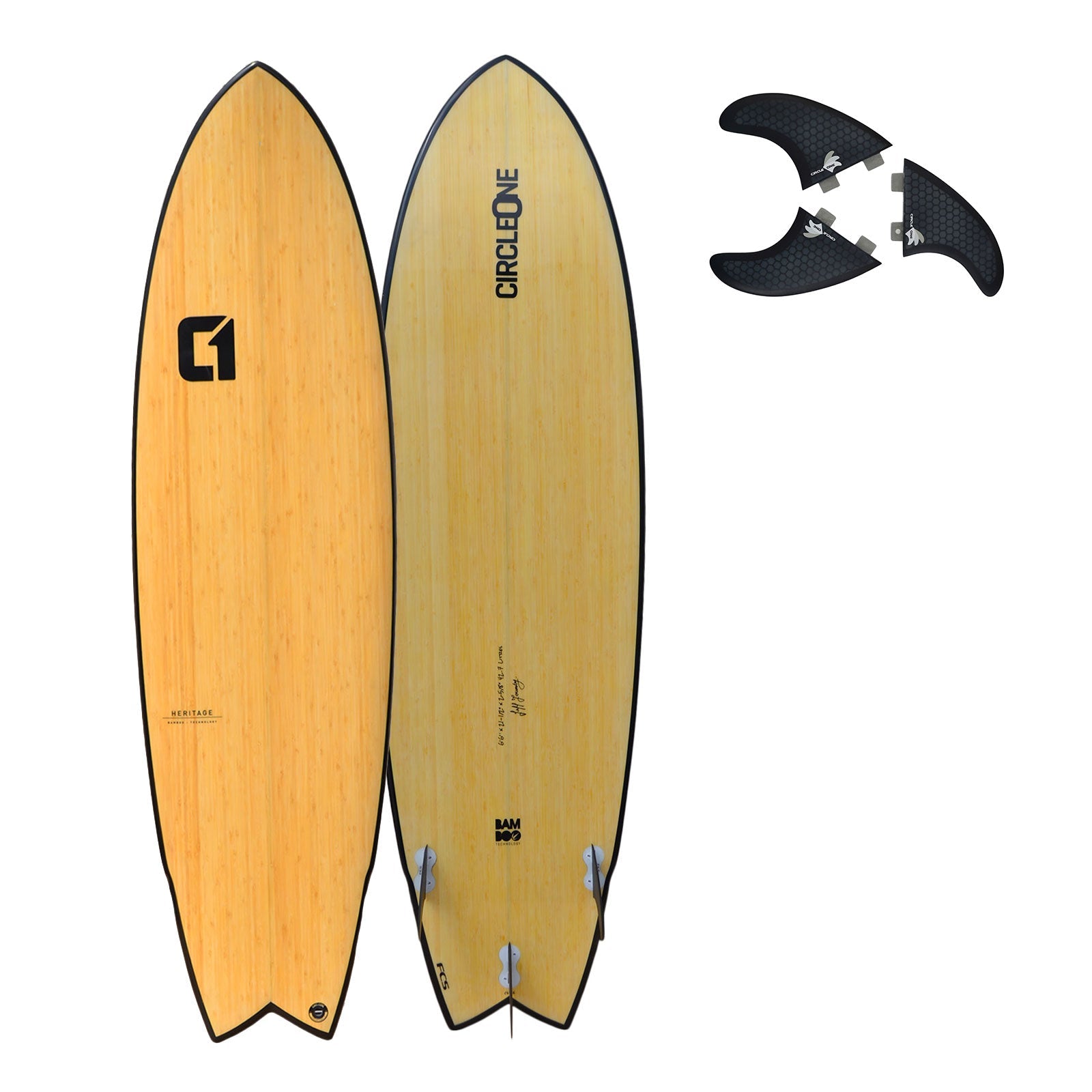 6ft 6 Bamboo Wing Swallow Tail Shortboard Surfboard - Hot Tub Shop
