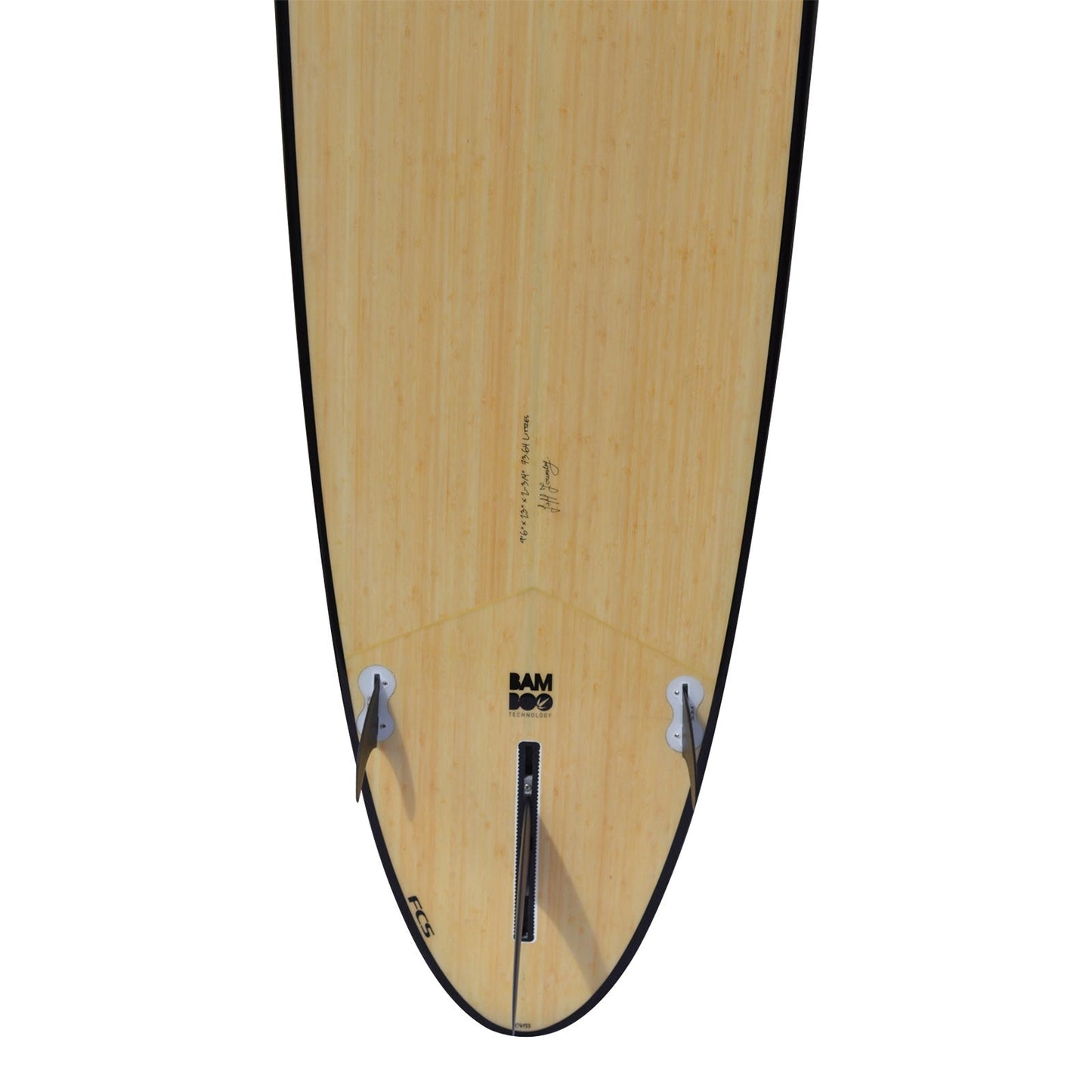 9ft 6 Bamboo Round Pin Tail Longboard Surfboard - Hot Tub Shop