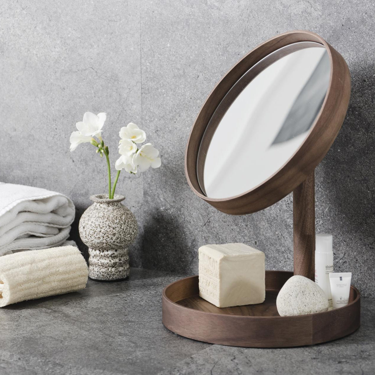 Wireworks Magnify Mirror Look Walnut