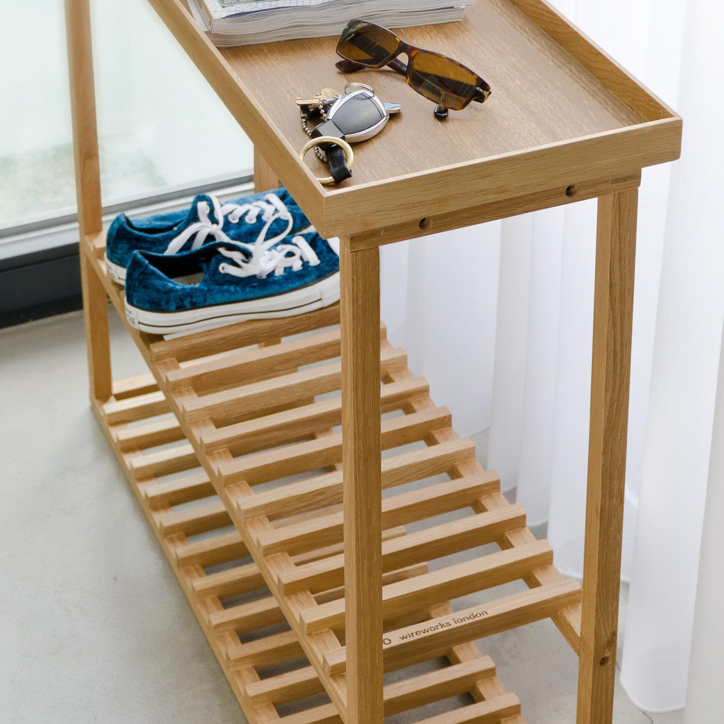 Wireworks Console Table Hello Oak