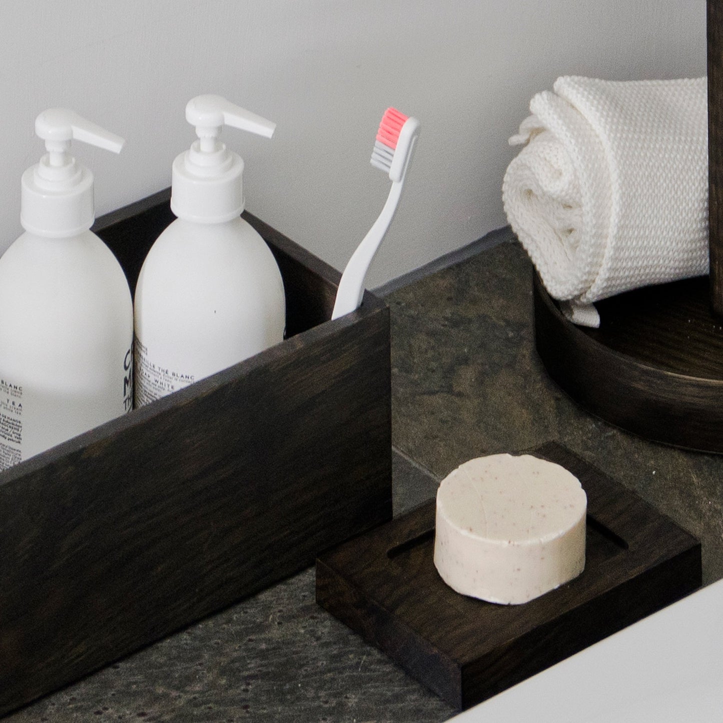 Wireworks Mezza Soap Dish Dark Oak