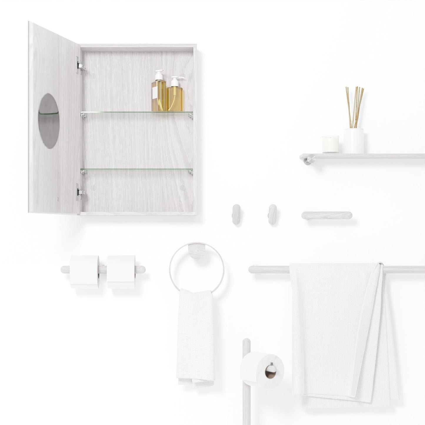 Wireworks Toilet Roll Holder Double Yoku Oyster