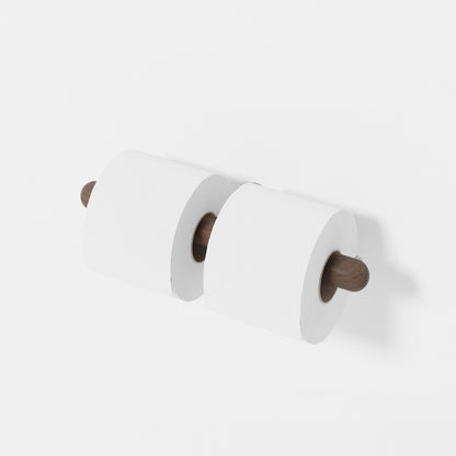 Wireworks Toilet Roll Holder Double Yoku Walnut