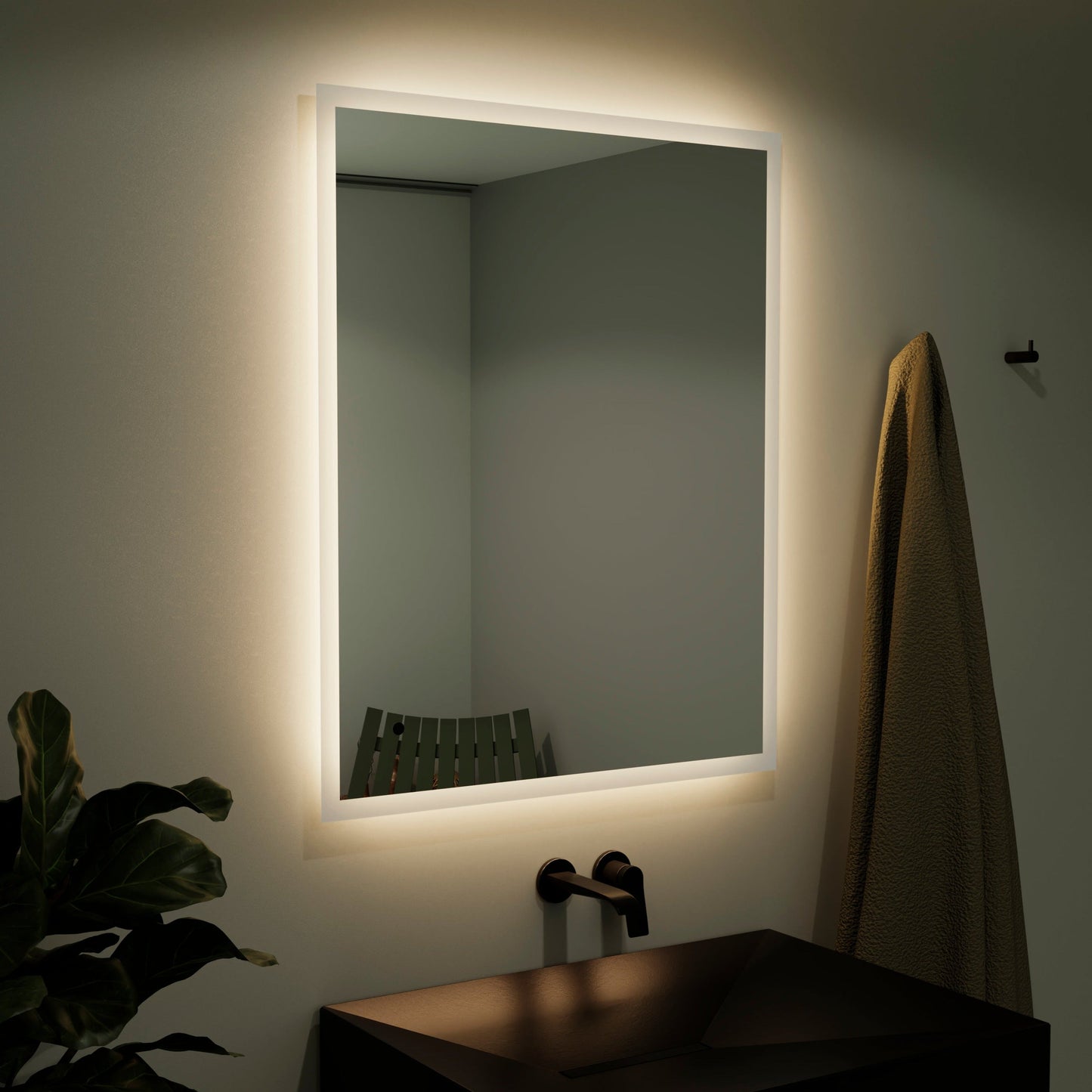 Origins Living Edison Led Illuminated Rectangular Mirror 120 1200 X 800mm