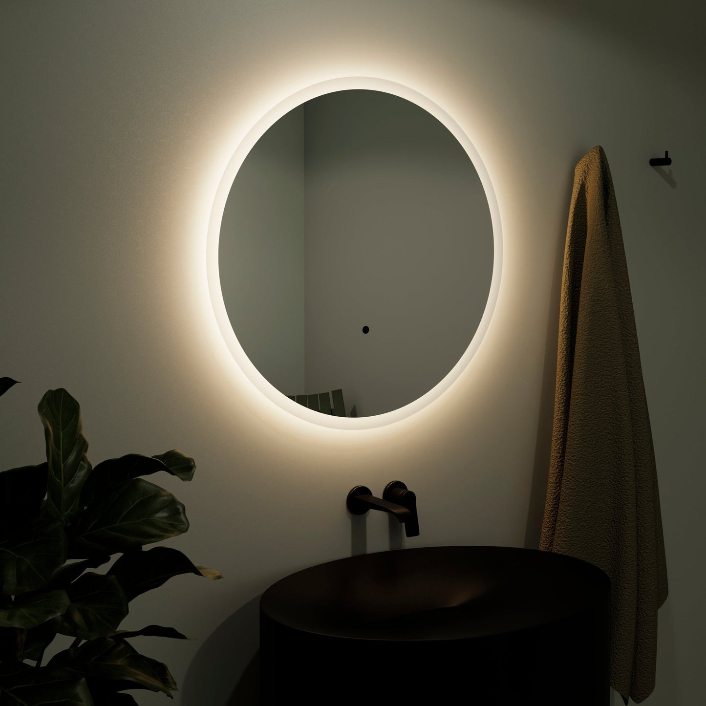 Origins Living Edison Led Illuminated Round Mirror 80 800mm