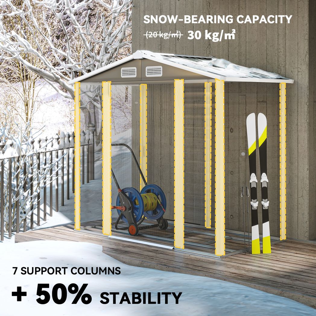 Outsunny 7 x 4ft Upgraded Metal Shed with Lock, Easy to Assemble