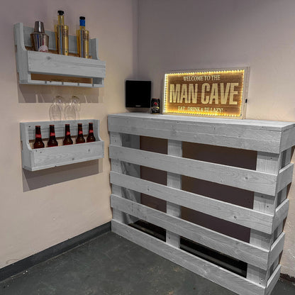 Rustic Wooden Pallet Style Bar - Hot Tub Shop