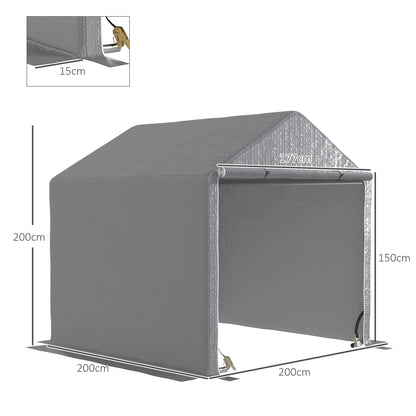 Outsunny 6.5' x 6.5' x 6.5' Temporary Garden Shed Storage Tent, Grey