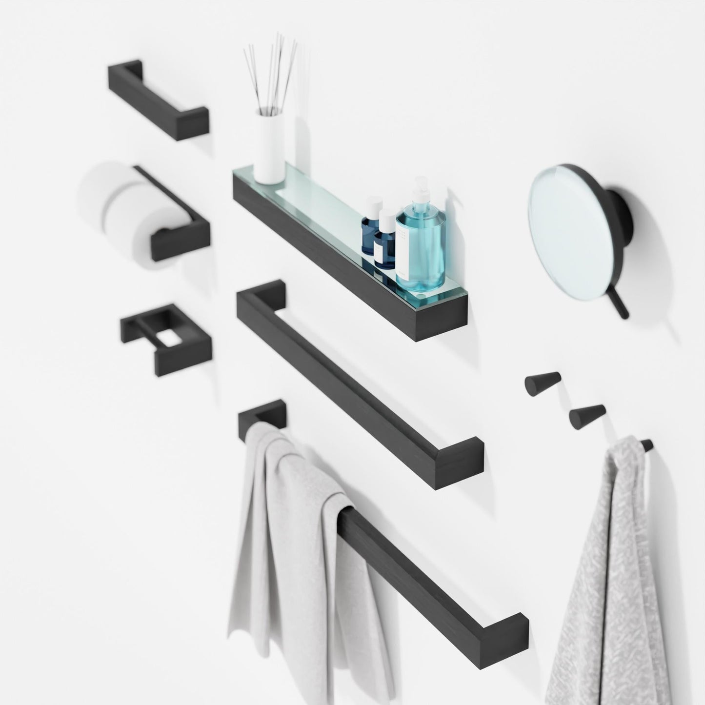 Wireworks Hand Towel Rail Slimline Dark Oak