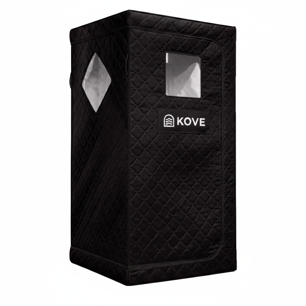 KOVE Portable Infrared Sauna Tent – Indoor 1 Person Far Infrared Sauna with Carbon Heating & Red Light
