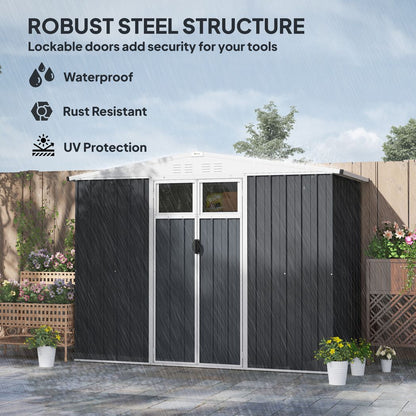 Outsunny 8 x 4 ft Garden Storage Shed, Outdoor Metal Shed - Hot Tub Shop
