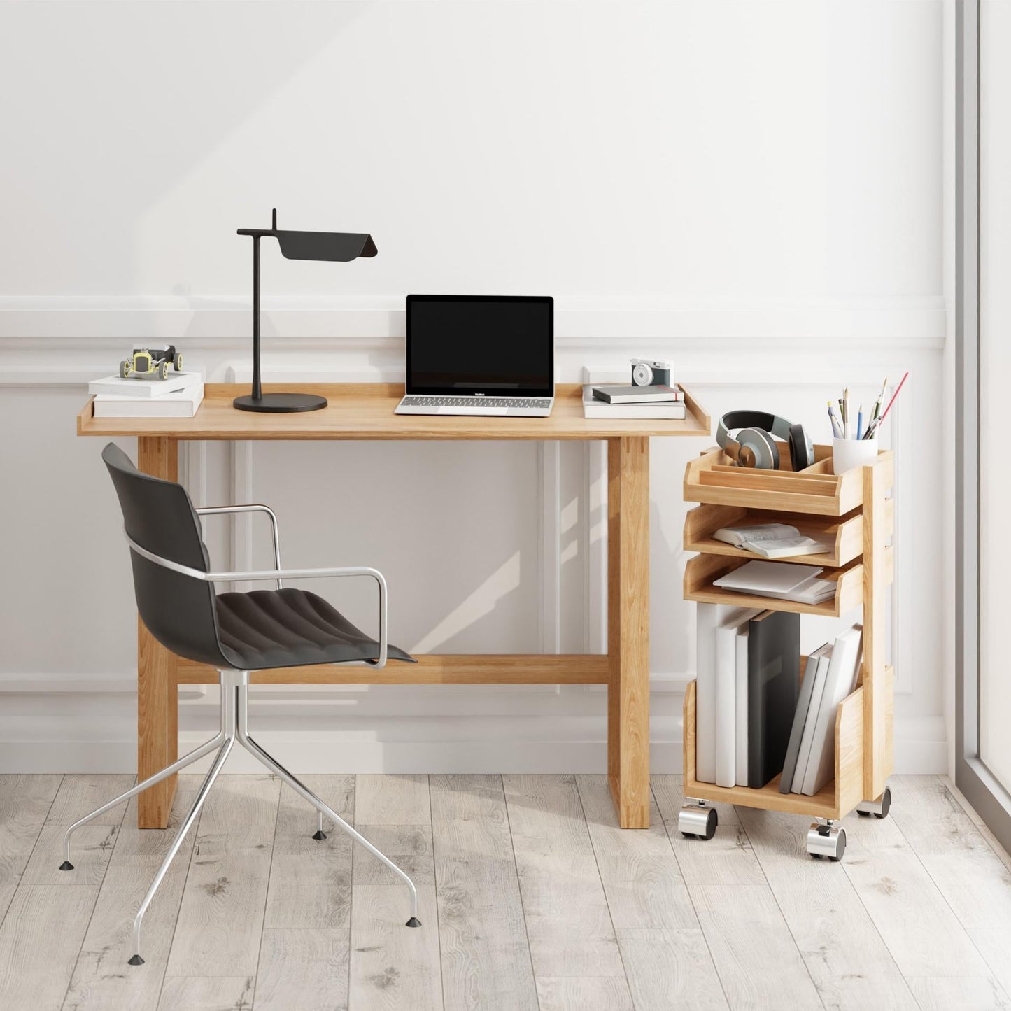 Wireworks Desk Writing Table Slim – Oak